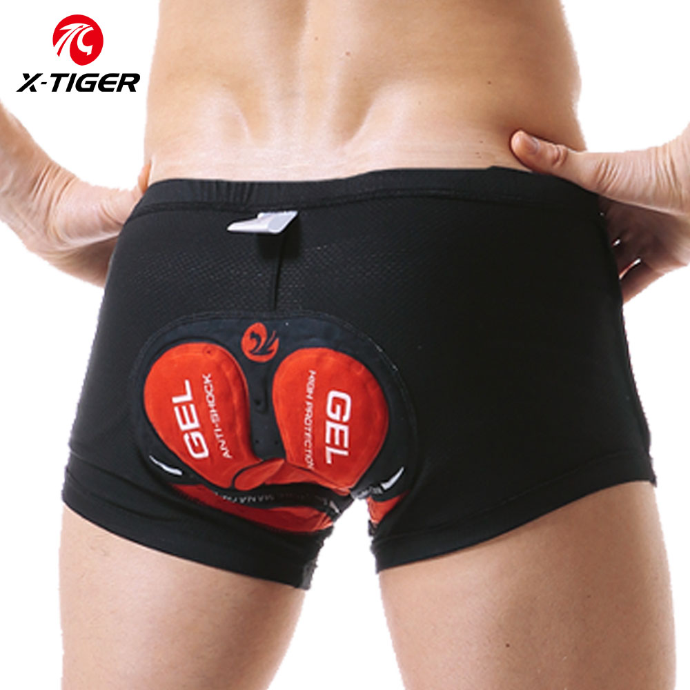 Padded Cycling Shorts 5D Gel - กางเกงขาสั้นปั่นจักรยาน X-Tiger กางเกงปั่นจักรยาน5D ผ้าตาข่ายระบายอากาศได้ดีแผ่นเจลหนาสำหรับมืออาชีพ