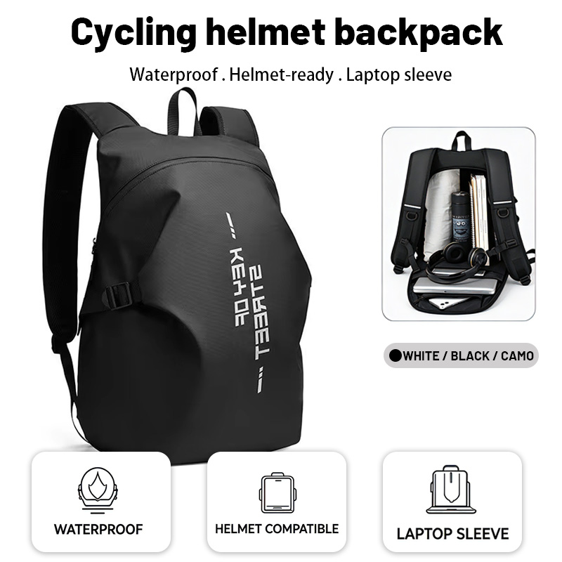 Cycling - กระเป๋าเป้สะพายหลังสำหรับหมวกกันน็อค ฟังก์ชันไซเบอร์ กันน้ำ ความจุขนาดใหญ่ สำหรับผู้ชาย ใช้ข้ามพรมแดน
