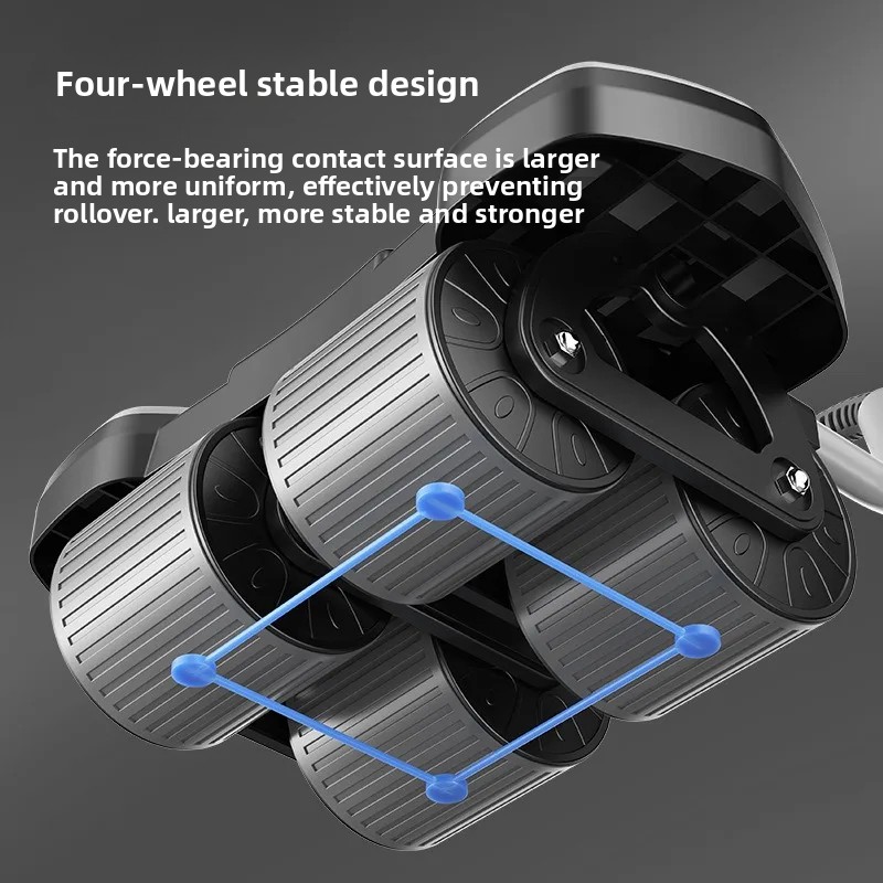 Ab Roller Wheel With Elbow Support - อุปกรณ์ออกกำลังกายแบบพกพาสำหรับใช้ในบ้าน: โรลเลอร์บริหารกล้ามเนื้อหน้าท้องพร้อมที่รองข้อศอกแบบสี่ล้อ, แท่นวิดพื้นแบบหมุนได้