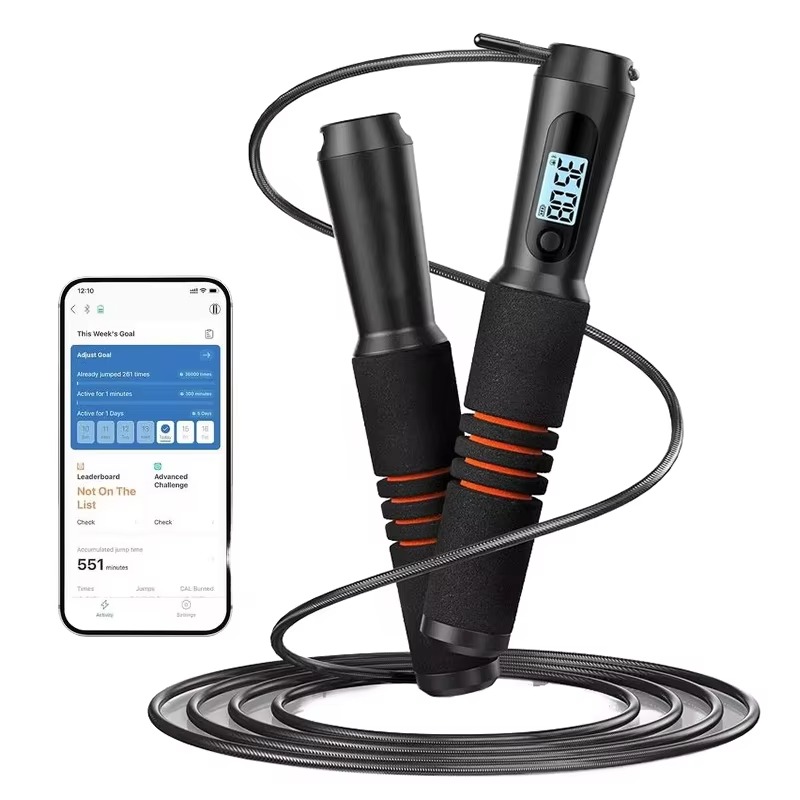 Smart Jump Rope Digital Counter - เชือกกระโดดดิจิทัลอัจฉริยะปรับระดับได้ YTYINYTYIN สำหรับออกกำลังกายและกีฬา พร้อมตัวนับจำนวนครั้ง สามารถปรับแต่งโลโก้ได้ และมีเซ็นเซอร์