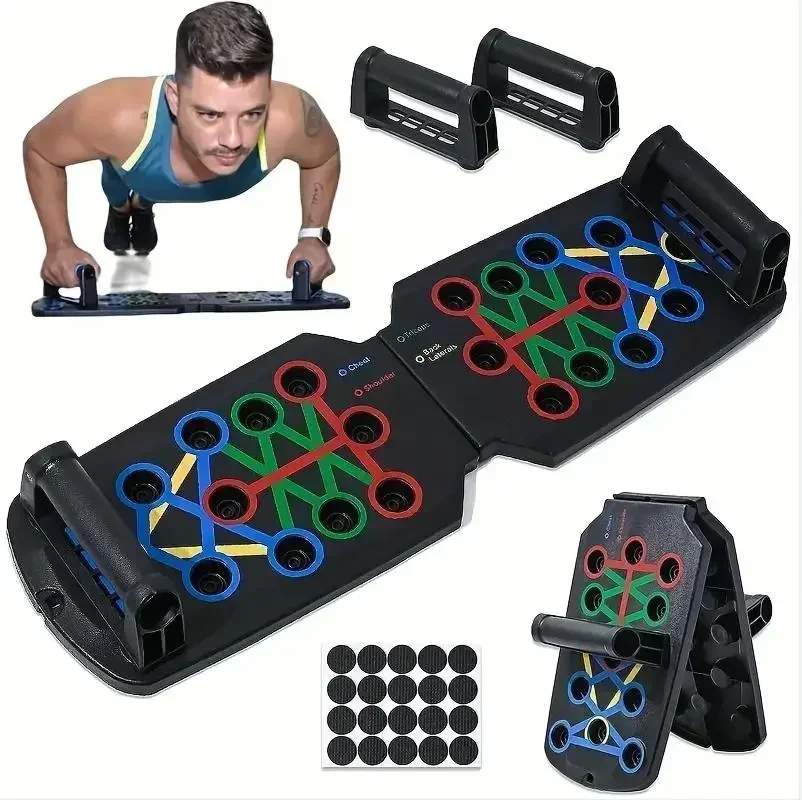 Push Up Board Foldable Multi Function - ชุดกระดานวิดพื้นแบบพกพาอเนกประสงค์รุ่นใหม่ พร้อมที่จับ อุปกรณ์ออกกำลังกายแบบพับได้ สำหรับฝึกกล้ามเนื้อหน้าอก หน้าท้อง แขน