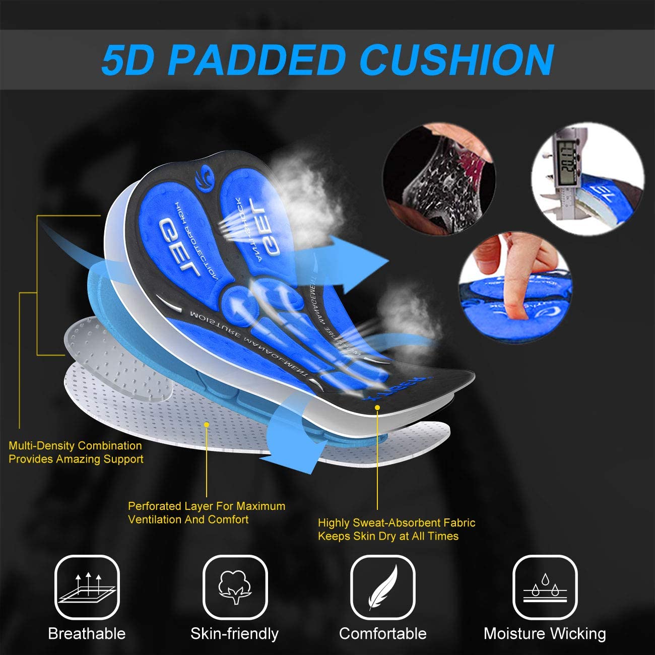 X-Tiger ขี่จักรยานชุดชั้นใน Pr - Padded Cycling Shorts 5D Gel บทวิจารณ์และราคา