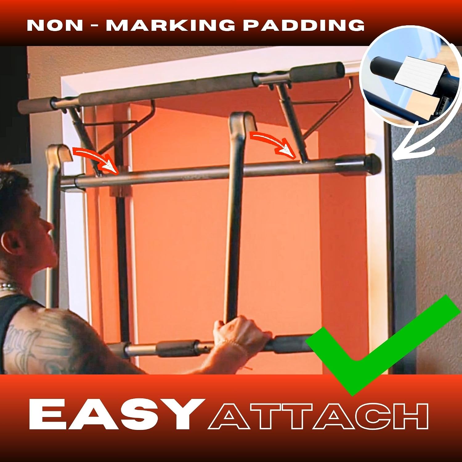 อุปกรณ์ออกกำลังกายแบบครบวงจรสำ - Door Pull Up Bar No Screw บทวิจารณ์และราคา